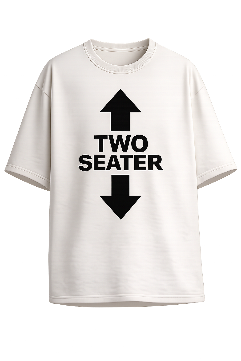 Two Seater oversized tee with minimal playful graphic print