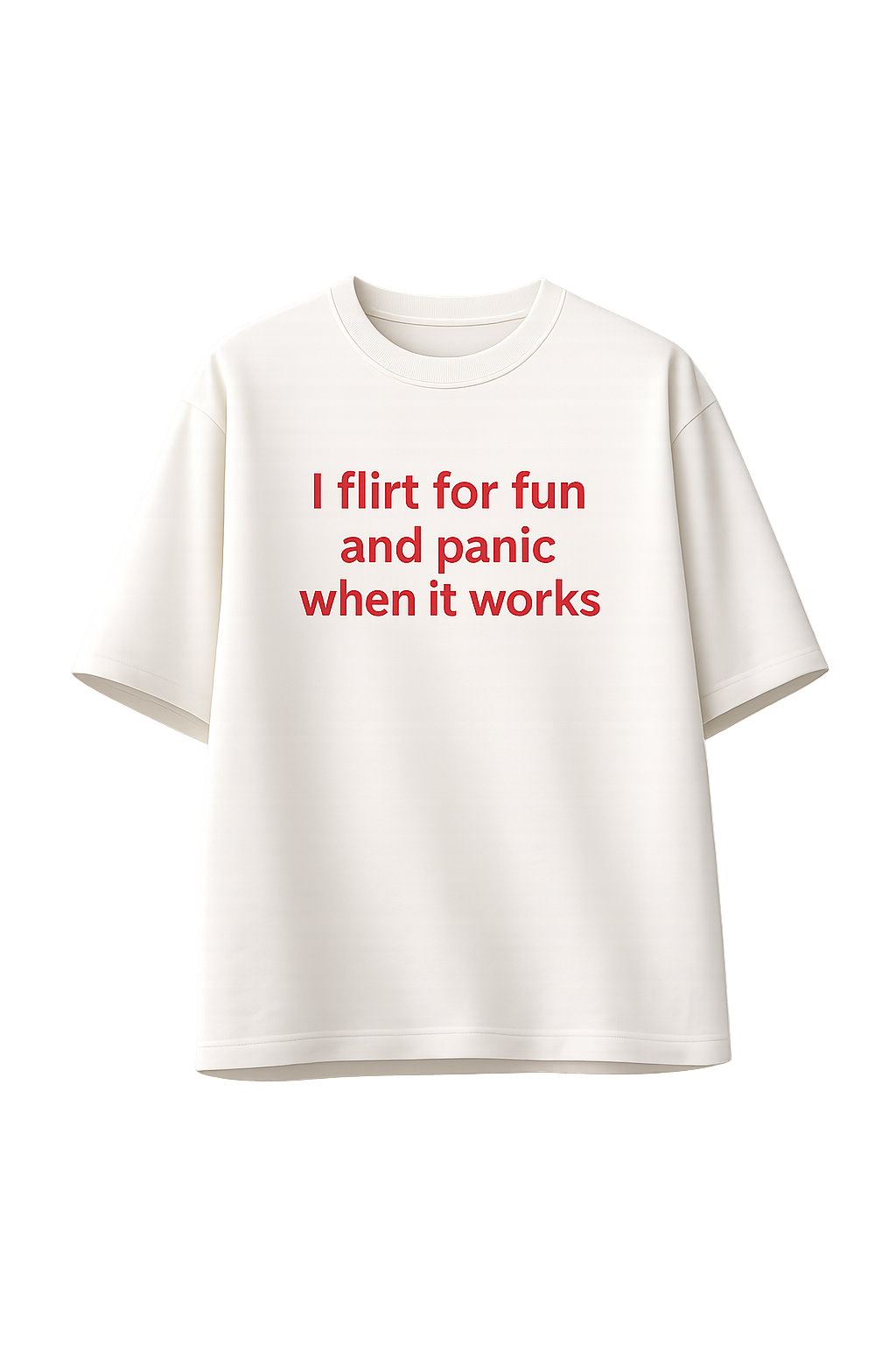 Panic Flirt minimal oversized tee with typography print