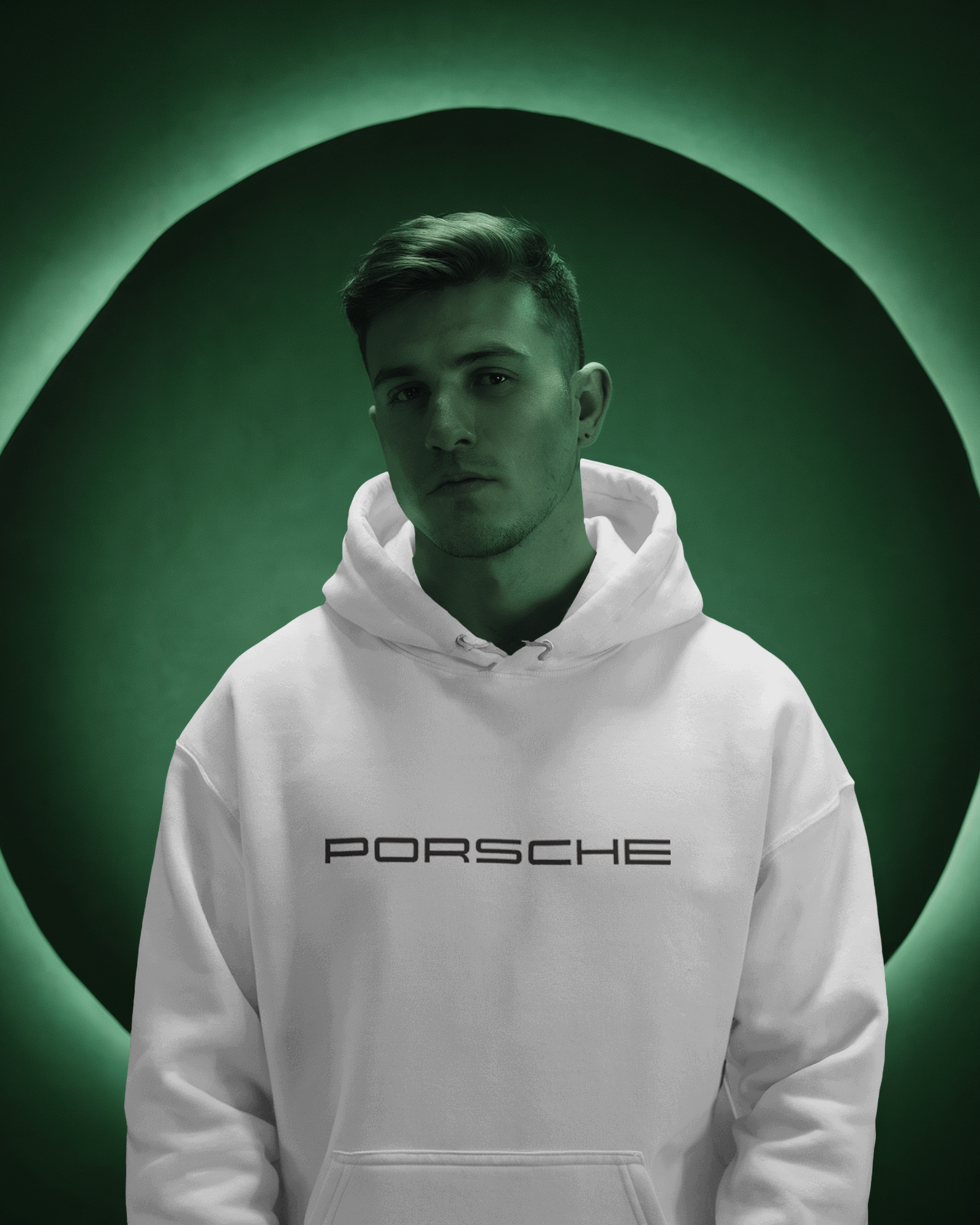 Porsche 911 GT3 RS hoodie with precision car graphic print, view 2