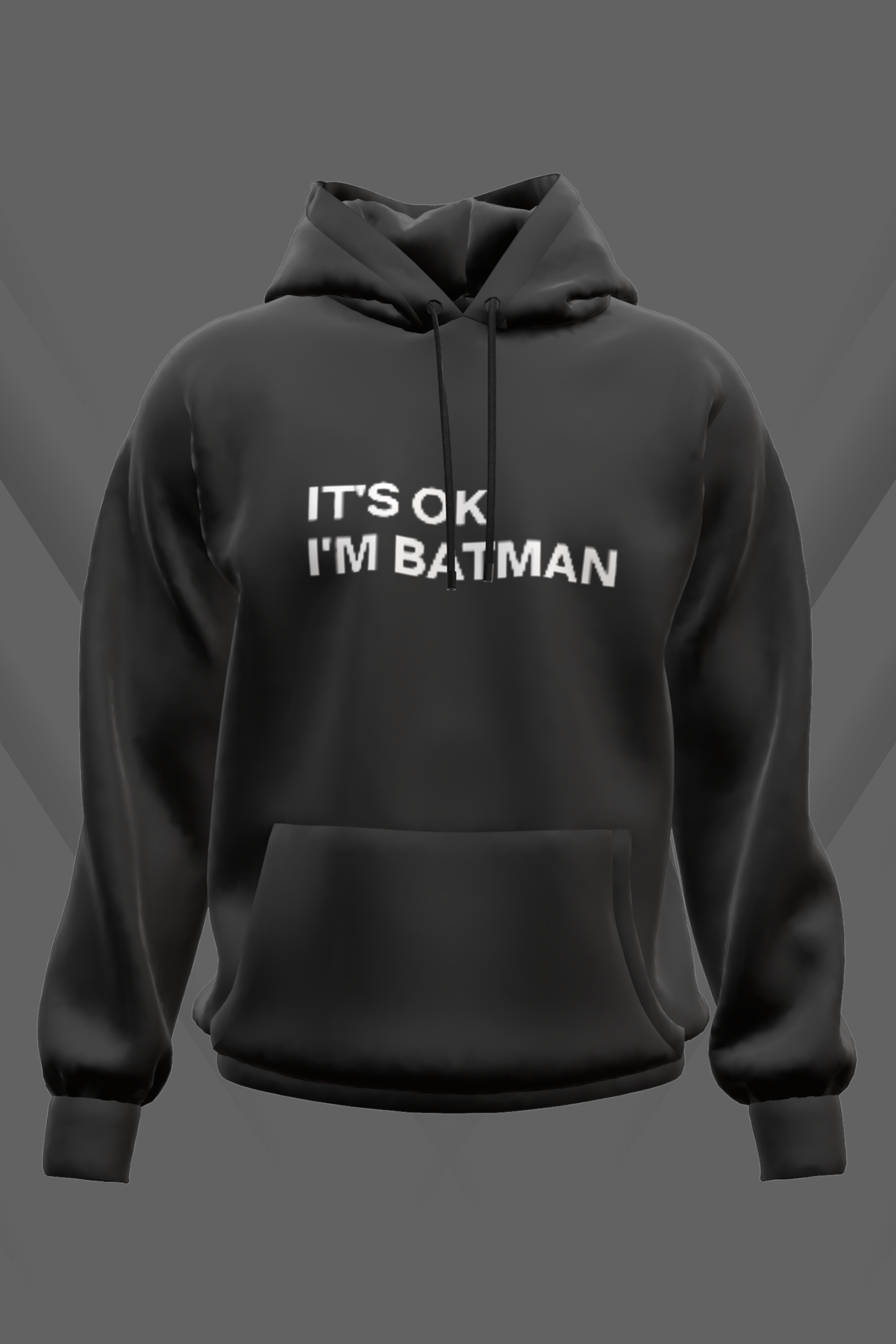 Im Batman black hoodie with bat graphic print