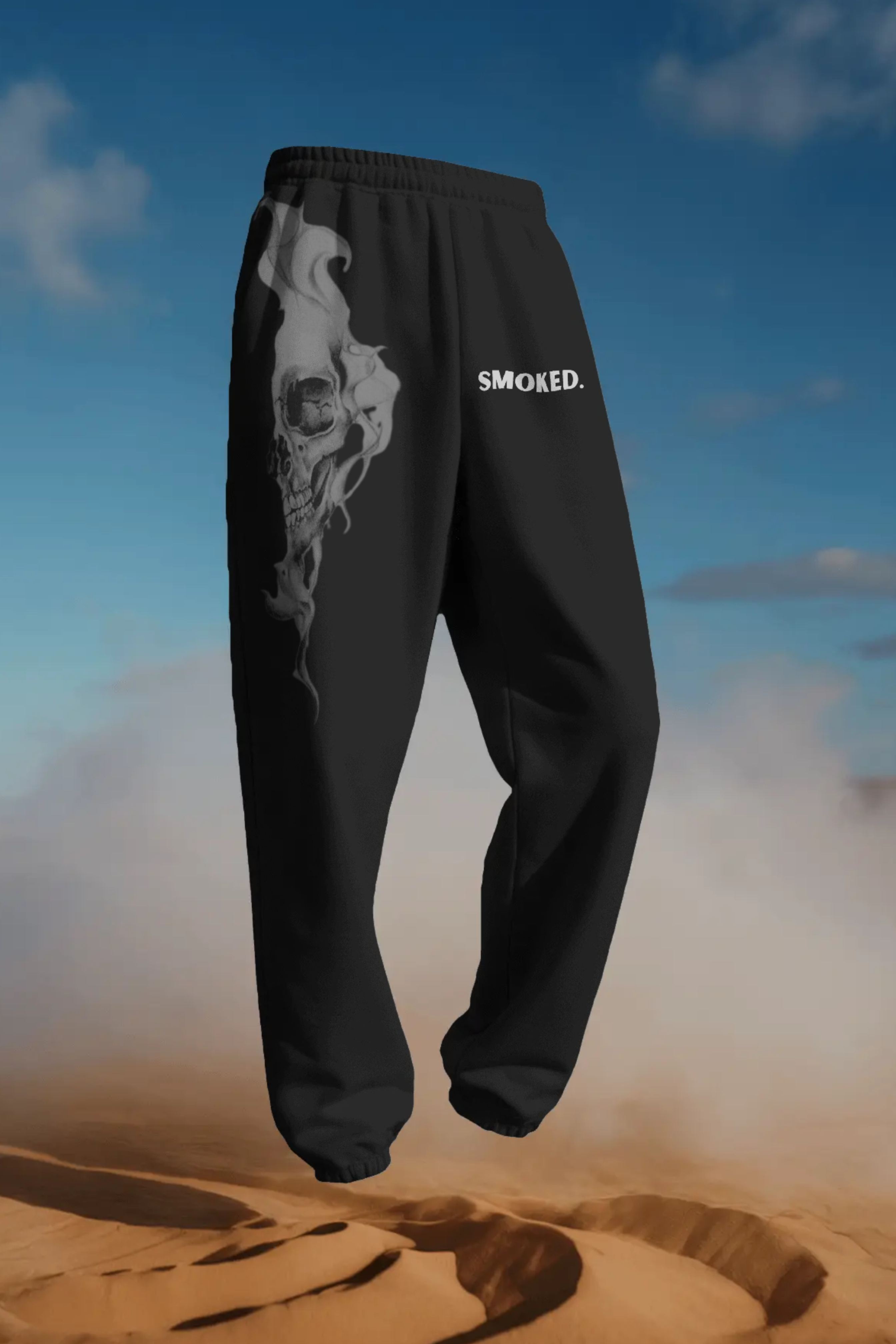 Smoked black joggers for men with tapered fit