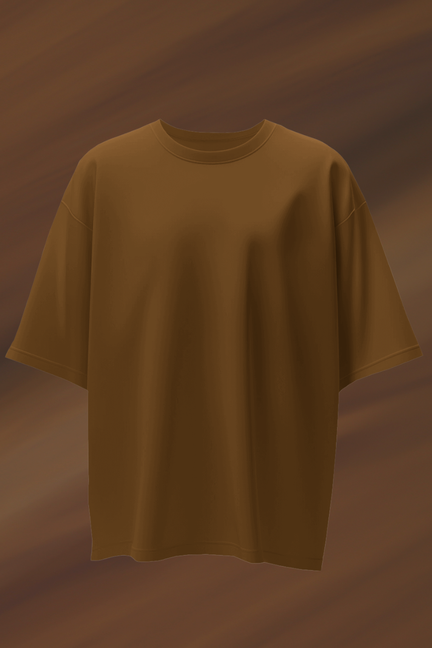 Solid Brown Oversized T-shirt