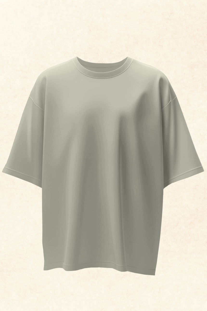Solid Beige Oversized T-shirt