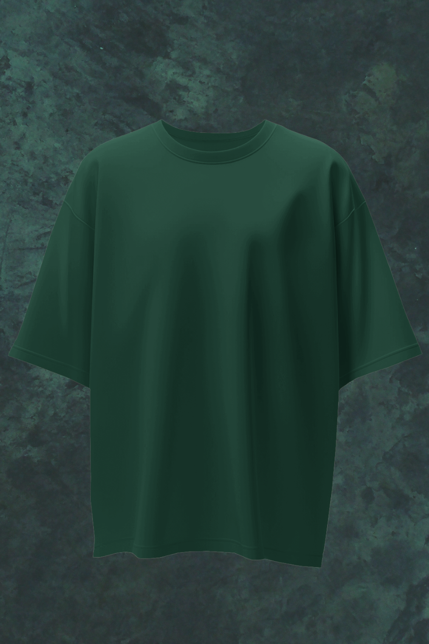 Solid Dark Green Oversized T-shirt
